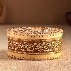 Шкатулка "Заяц с мешком", 18,5х18,5х8 см,береста Sima Land