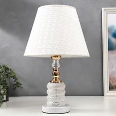 RISALUX Лампа настольная 16138/1 E27 40Вт+LED подсветка бело-золотой 28х28х45 см