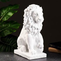 Фигура "Лев сидя с шаром" белый, 31х19х45см Хорошие сувениры