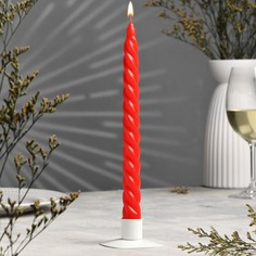 Свеча витая, 2,2х 25 см, красная No Brand