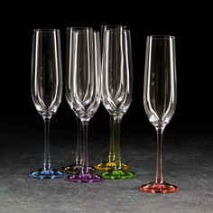 Набор бокалов для шампанского «Виола», 190 мл, 6 шт Crystal Bohemia