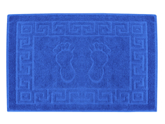 Полотенце махровое банное коврик под ноги, хлопок 100%, 50х70 см синее No Brand