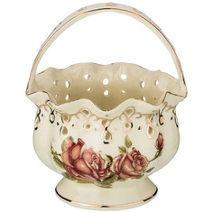 Конфетница с ручкой фарфор Lefard корейская роза 12х16см 126-504
