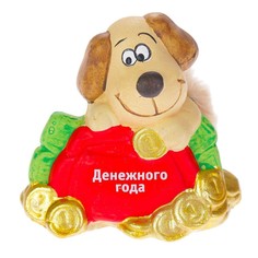 Керамика фигурка "Пёс с кошельком" 7х4,5х6,5 см No Brand