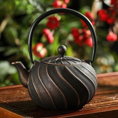 Чайник чугунный Доляна Катсу, 850 мл, с ситом, цвет бронзовый