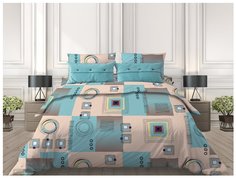 Комплект постельного белья 1,5-спальный (2 нав. 50х70) Galtex Графика бирюзовый