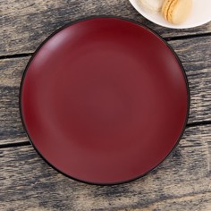 Тарелка керамическая десертная Доляна Ваниль, d=19 см, цвет бордовый