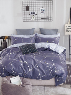 Простынь на резинке сатин Milky Garden Созвездия компаньон 180x200 см