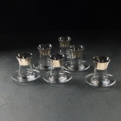 Сервиз чайный 12 предметов Египет стакан чайный 160 мл 6 шт, блюдце 6 шт), снапылением Gi Dglass