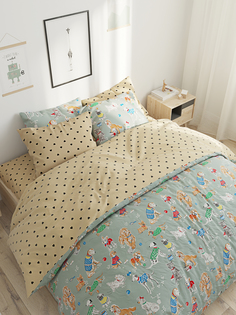 Пододеяльник Milky Garden Dogs on blue 1,5-спальный на молнии 145х215 см