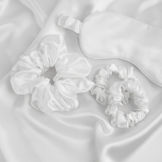 Подарочный набор из шелка Soft Box White наволочка маска для сна резинки для волос
