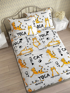 Простынь на резинке Котики Котики "Yogacat" 160х200 см