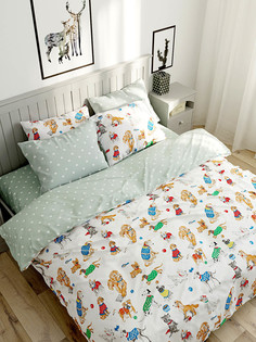 Пододеяльник Milky Garden Dogs on white 1,5-спальный на молнии 145х215 см