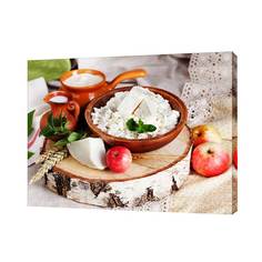 Картина на холсте на стену Сити бланк Молочная продукция 100х80 см