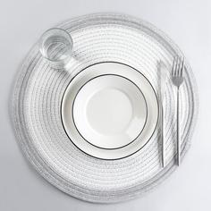 Салфетка сервировочная на стол Доляна «Лана», d=38 см, цвет белый