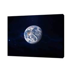 Картина на холсте на стену Сити бланк Фото земли из космоса 100х80 см