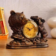 Часы настольные "Каминные. Медведица", дискретный ход, 23 х 8.7 х 19 см No Brand