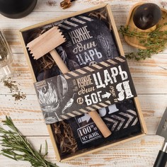 Кухонныйнабор «Царь на кухне», варежка-прихватка 20х28см, молоток деревян. Доляна