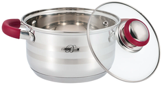 Кастрюля с крышкой нержавеющая сталь Berlinger 3,5л 2800-20 red BS
