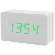 Настольные часы BandRate Smart BRS1294WGN с термометром и будильником