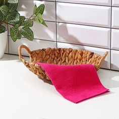 Салфетка для уборки Доляна, 220 гр, 30?30 см, микрофибра, c оверлоком