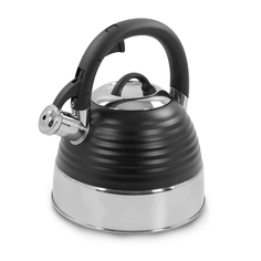 Чайник со свистком MARTA MT-3098 для плиты, черный матовый