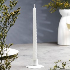 Свеча витая, 2,2х 25 см, белая, Богатство Аромата