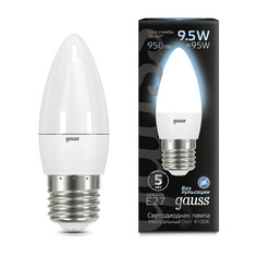 Упаковка ламп 10 штук Лампа Gauss Свеча 9.5W 950lm 4100К E27 LED