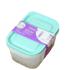 Набор контейнеров пищевых с паровыпуском, 2 шт: 1,1 л; 1,25 л, прямоугольные, цвет МИКС No Brand