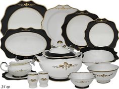 Обеденный сервиз 31пр фарфор Lenardi Rich 225-016