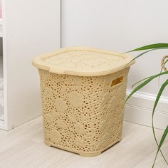 Корзина универсальная с крышкой «Ажурная», 15 л, 30?30?29 см, цвет МИКС DD Style