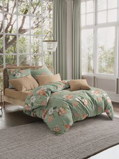 Комплект постельного белья 1.5 спальный с нав. 70х70 см Поплин Guten Morgen Summer flo
