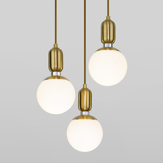 Eurosvet Подвесной светильник со стеклянными плафонами 50151/3 латунь