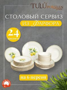 Сервиз столовый 24 предмета фарфор Tulu Porselen LIA24YS00008.T0