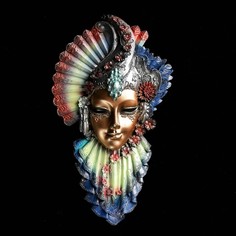 Венецианская маска "Рубин" золото, 32см МИКС Хорошие сувениры