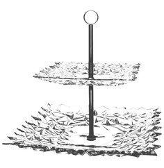 Этажерка 2-х ярусная, Bohemia JihlavaG, lacier, Без декора, хрусталь Йиглава, 097436