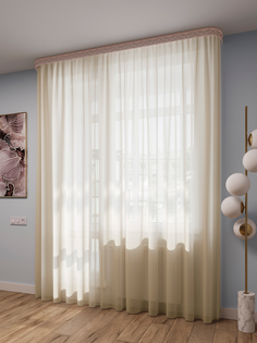 Тюль LEGRAND Вуаль шёлк 200*260 с утяжелителем молочный