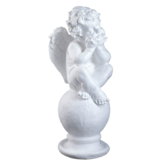 Фигура Ангел на шаре большой белый 26х27х64см Хорошие сувениры