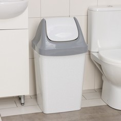 Контейнер для мусора «Свинг», 50 л, цвет мраморный No Brand