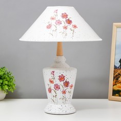 RISALUX Настольная лампа Васильки 1х15Вт E14 белый 30х30х35см