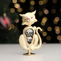 Сувенир "Кот", с кристаллами No Brand