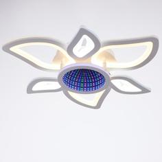 Люстра с ПДУ 10014/7 LED 120Вт 3000-6000К диммер с подсветкой белый 52х52х13 см No Brand