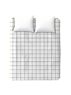 Простыня на резинке перкаль 200х160х25 Crazy Getup Grid paper