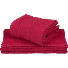Полотенце махровое 30х30, 380 гр/м2, Ocean т.бордовый, 10 шт No Brand