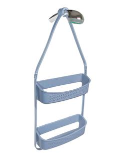 Полка подвесная двухуровневая пластиковая для душа синяя W5682-b Аквалиния