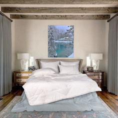 Одеяло 1.5 спальное 150х200 Scandi, хлопковый чехол с наполнителем Экофайбер, цвет: набивн Primavelle