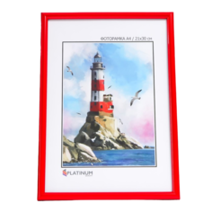 Фоторамка пластик "Палитра" 21х30 см, красный, с ножкой Platinum