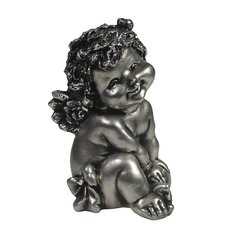 Фигурка Ангелочек с божьей коровкой (серебро), 10*9*15см KSMR-713283/A077 No Brand