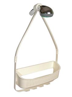 Полка подвесная одноуровневая пластиковая для душа ваниль W5682-1 Аквалиния