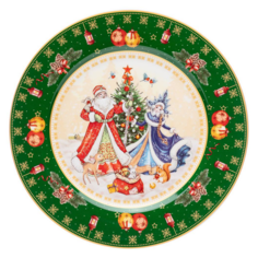 Тарелка сервировочная, Дед Мороз и Снегурочка, Lefard, 1 шт, 20,5 см, 85-1715
